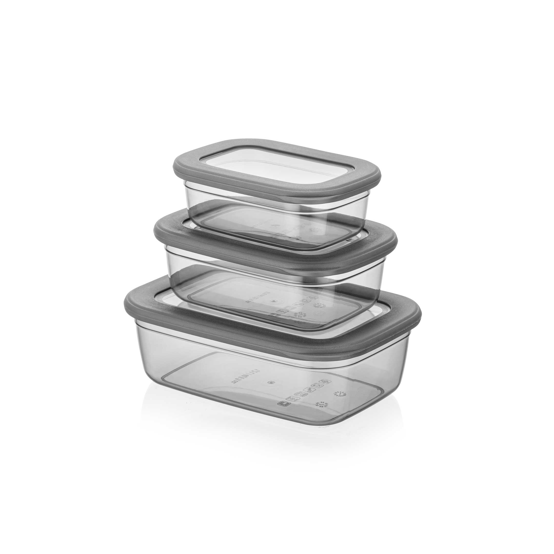 3PCS-POLI 3 PCS Poli Sığ Saklama Kabı Set - Görsel 1